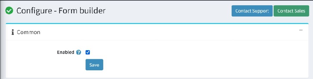 form builder for nopcommerce plugin configure page